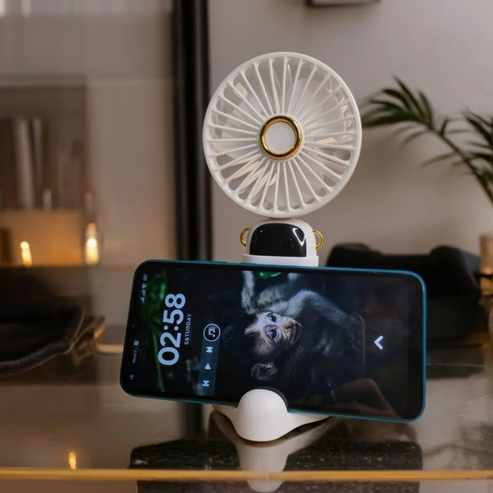 Вентилятор акумуляторний ручний з кріпленням присоска Mini Fan TP-01