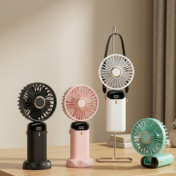 Вентилятор акумуляторний ручний з кріпленням присоска Mini Fan TP-01