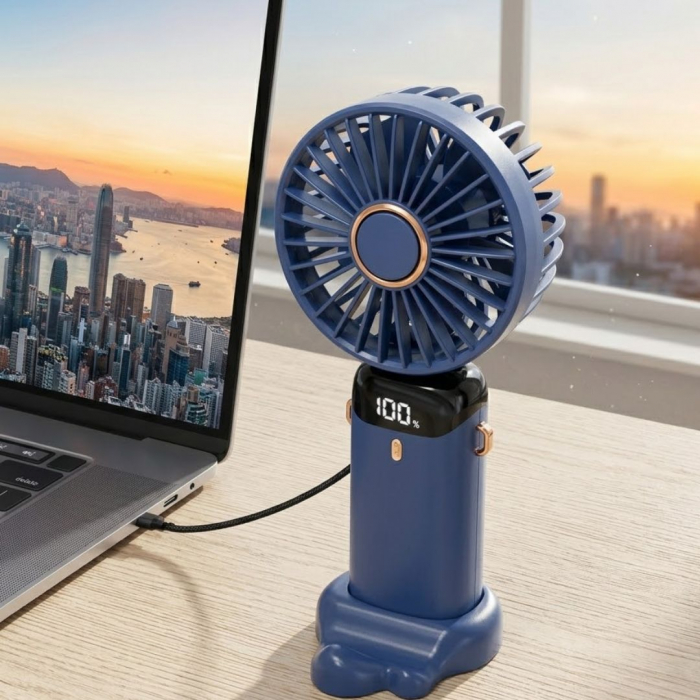 Вентилятор акумуляторний ручний з кріпленням присоска Mini Fan TP-01