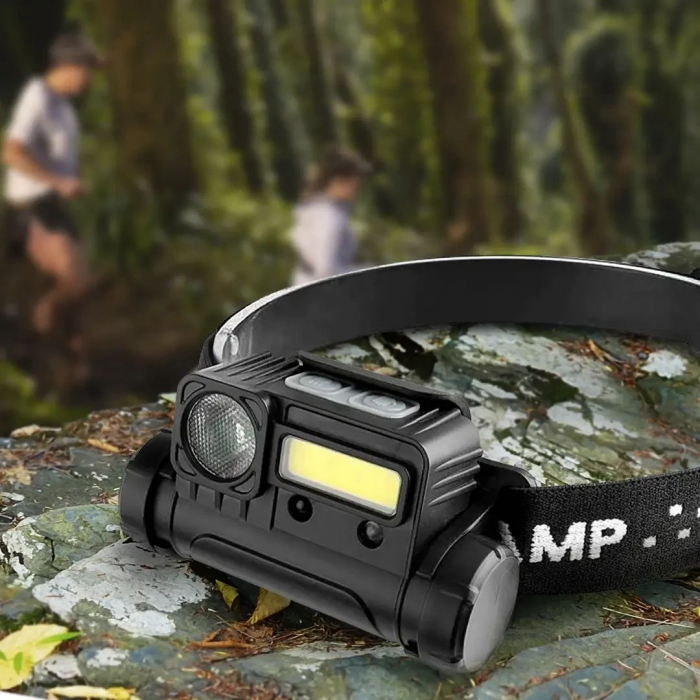 Ліхтарик налобний BAILONG BL-123 COB + USB CHARGE