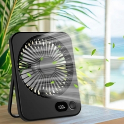 Вентилятор настільний акумуляторний з дисплеєм